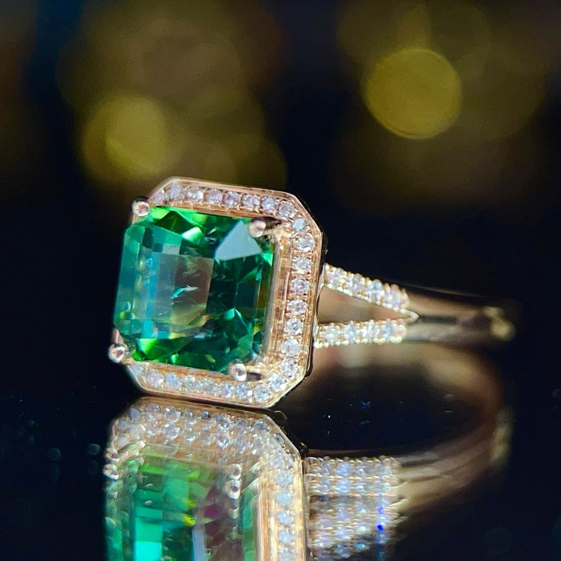 14k Gold 2.44 Ctw Natural Tourmaline & Diamond Ring - 4