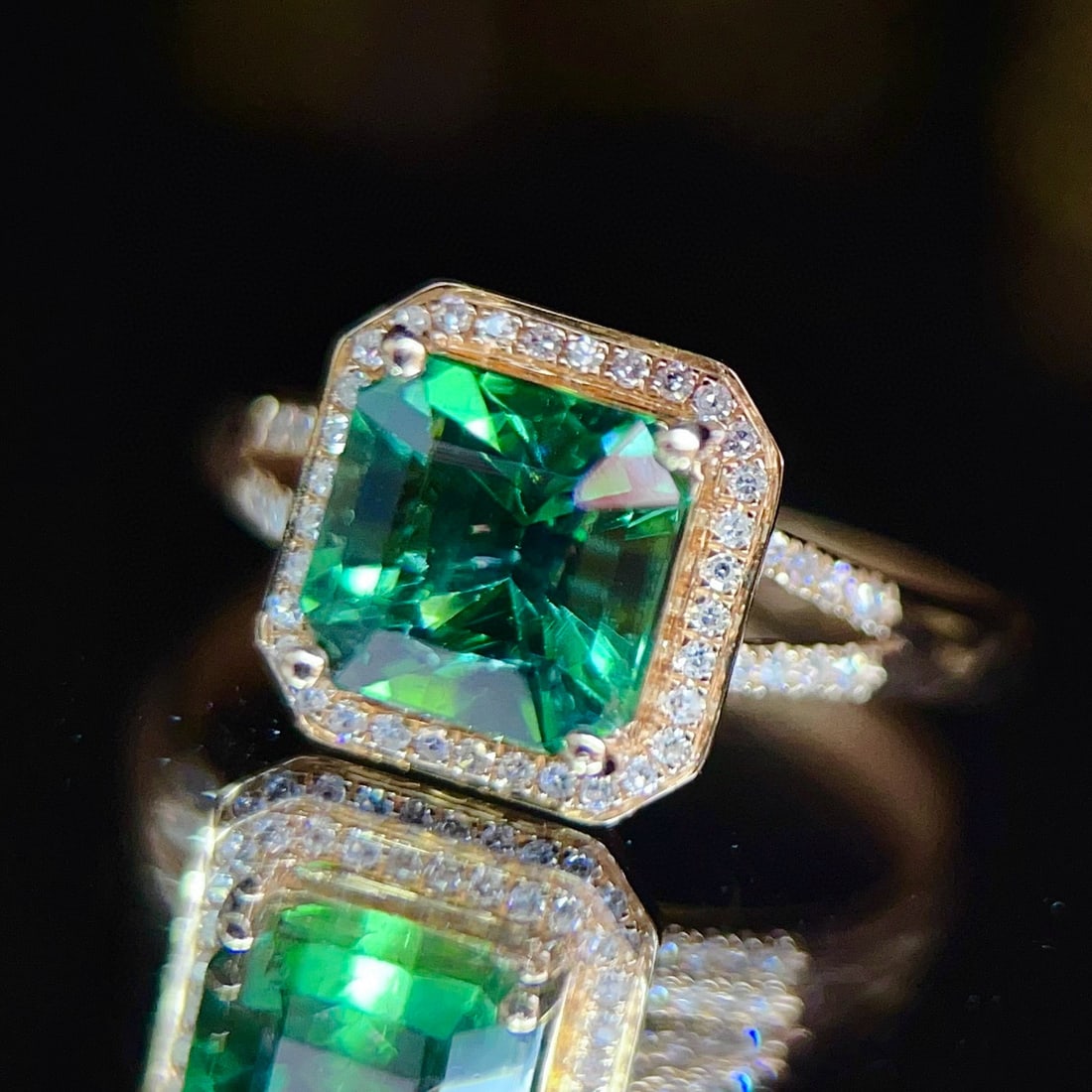 14k Gold 2.44 Ctw Natural Tourmaline & Diamond Ring - 6