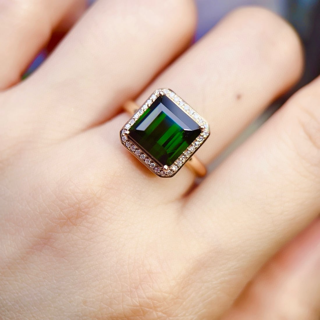 14k Gold 6.33 Ctw Natural Tourmaline & Diamond Ring - 6