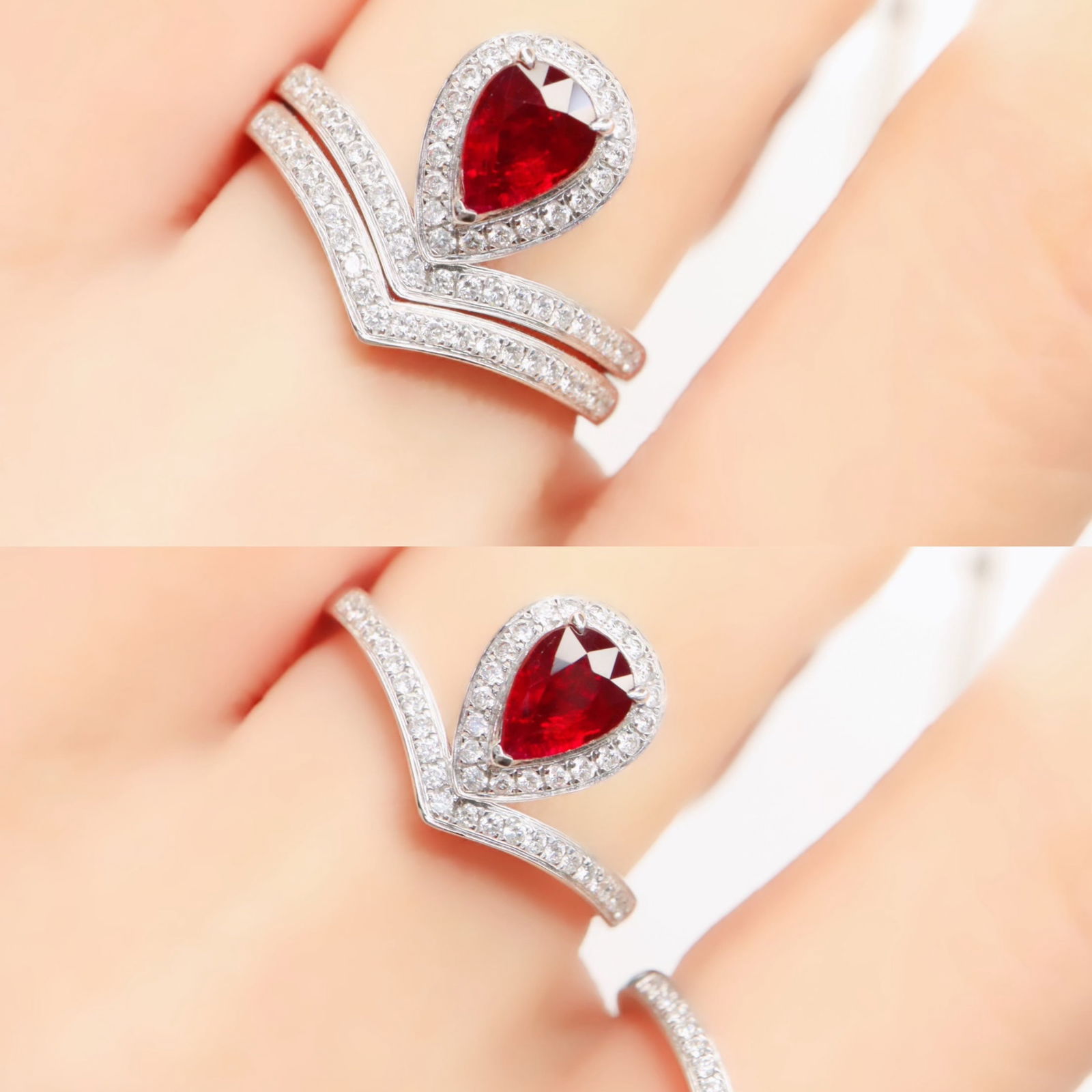 14k Gold 1.33 Ctw Natural Ruby & Diamond Ring - 3