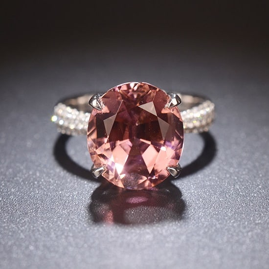 14k Gold 7.52 Ctw Natural Tourmaline & Diamond Ring (1 of 5)