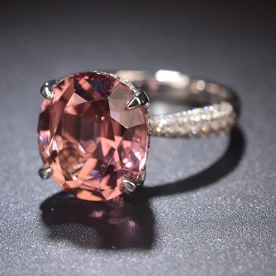 14k Gold 7.52 Ctw Natural Tourmaline & Diamond Ring - 3