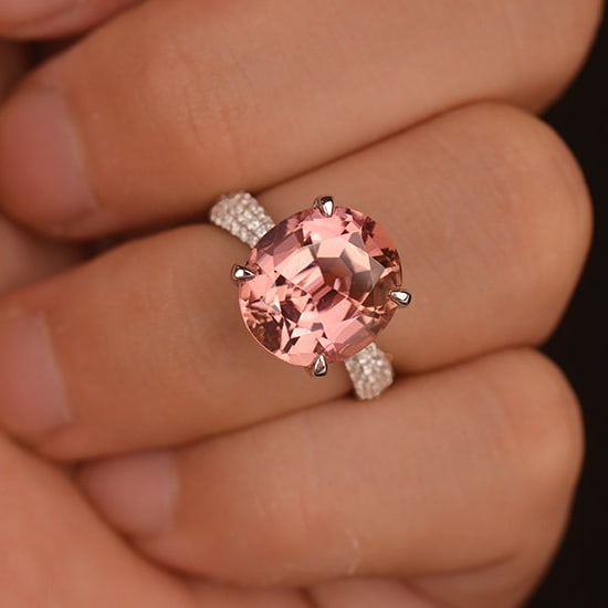 14k Gold 7.52 Ctw Natural Tourmaline & Diamond Ring - 5