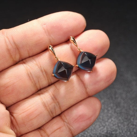 14k Gold 15 Ct Natural Topaz Earrings - 7