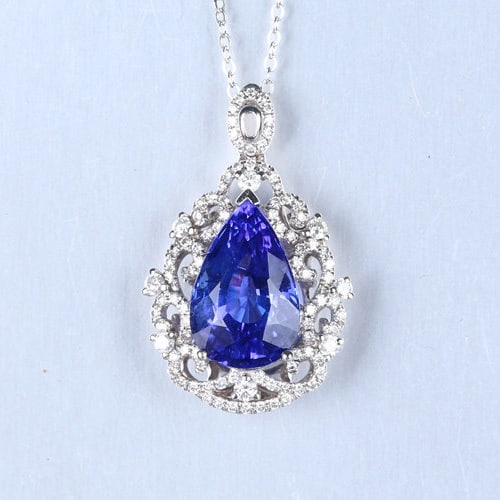 14k Gold 7.06 Ctw Natural Tanzanite & Diamond Ring/pendant( Without Chain ) - 6