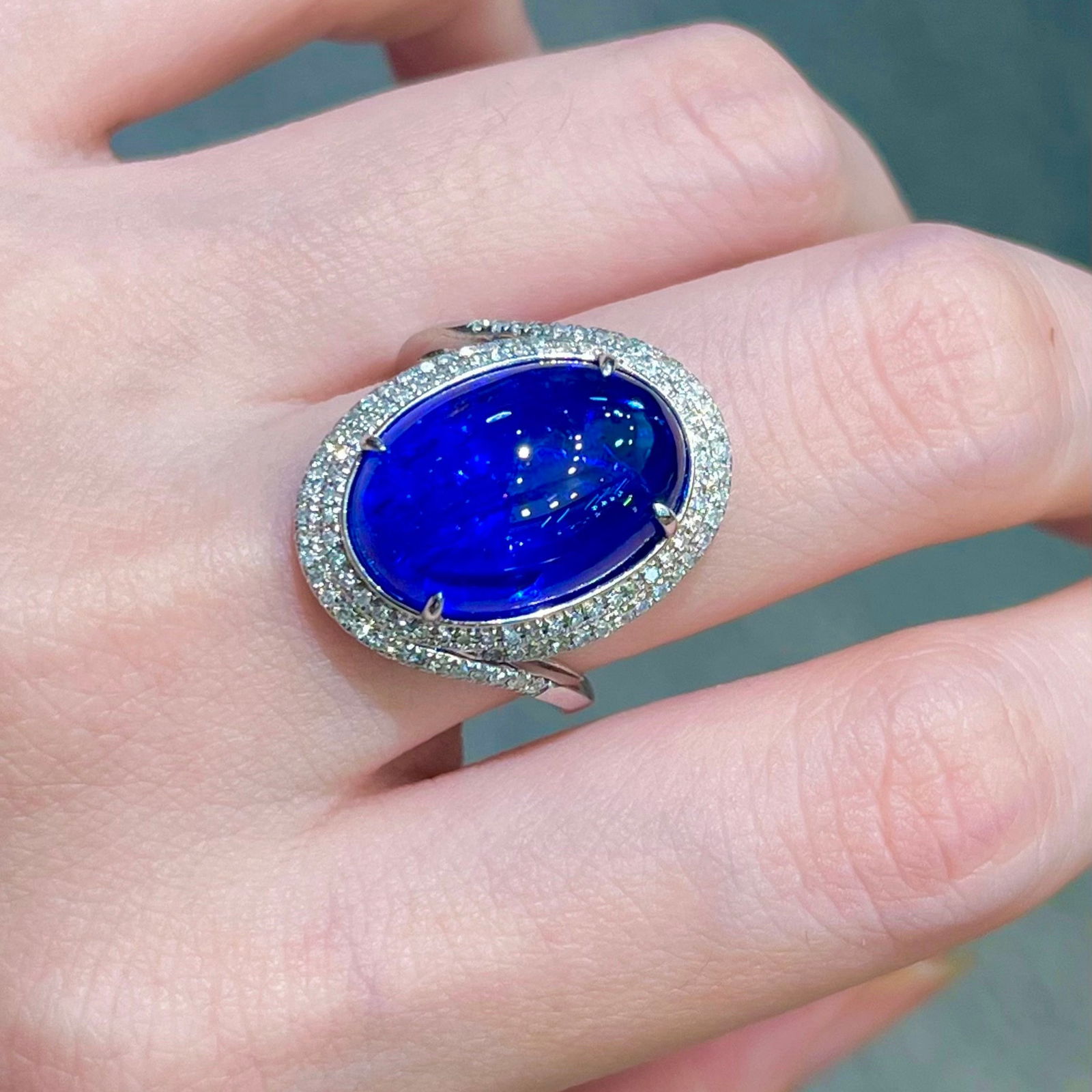 14k Gold 11.78 Ctw Natural Tanzanite & Diamond Ring - 3