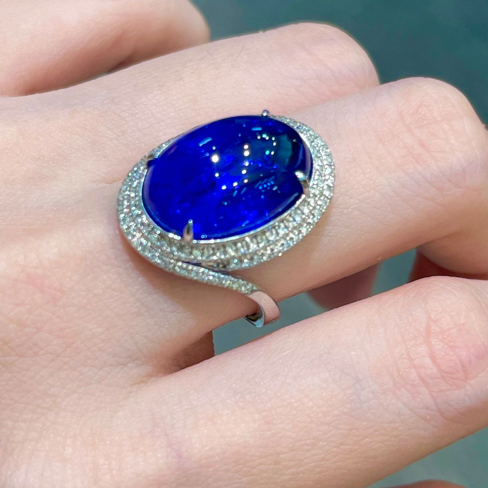 14k Gold 11.78 Ctw Natural Tanzanite & Diamond Ring - 4