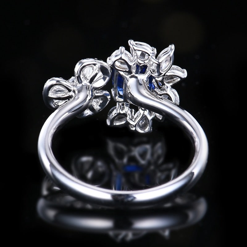 14k Gold 1.93 Ctw Natural Sapphire & Diamond Ring - 4