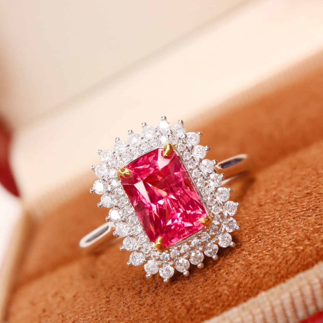 14k Gold 2.03 Ctw Natural Spinel & Diamond Ring - 4