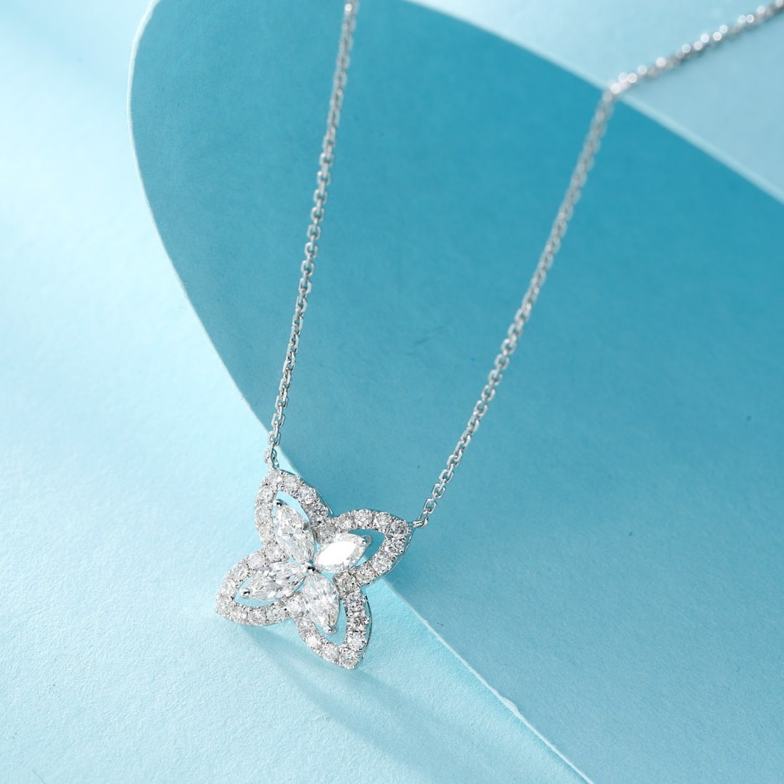 14k Gold 0.53 Ctw Natural H Diamond Necklace - 4