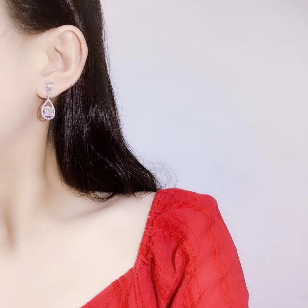 14k Gold 1.7 Ct Natural H Diamond Earrings - 4