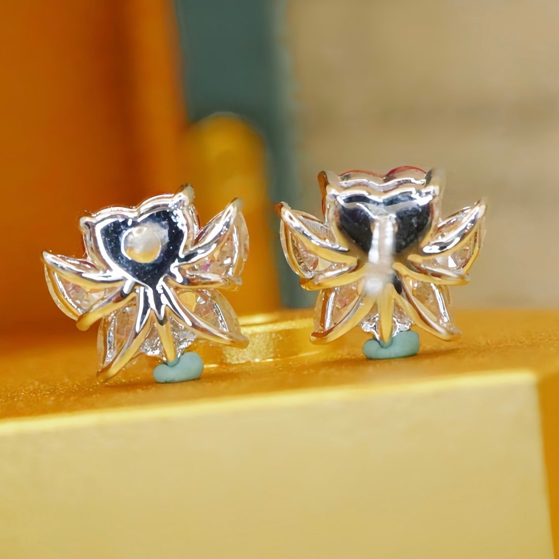 14k Gold 1.41 Ctw Natural Ruby & Diamond Earrings - 4