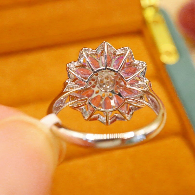 14k Gold 2.58 Ctw Natural Sapphire & Diamond Ring - 5