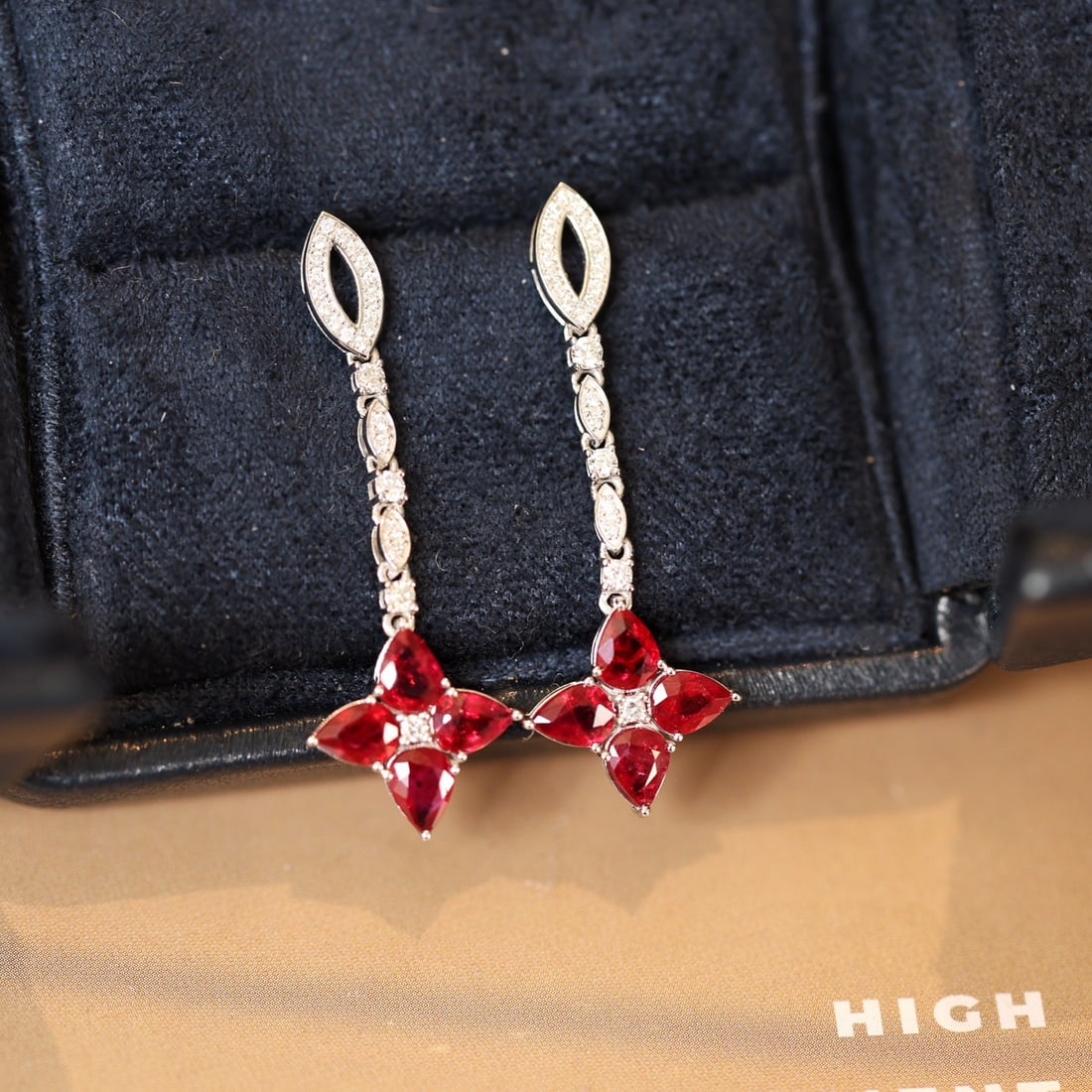 14k Gold 2.45 Ctw Natural Ruby & Diamond Earrings - 2