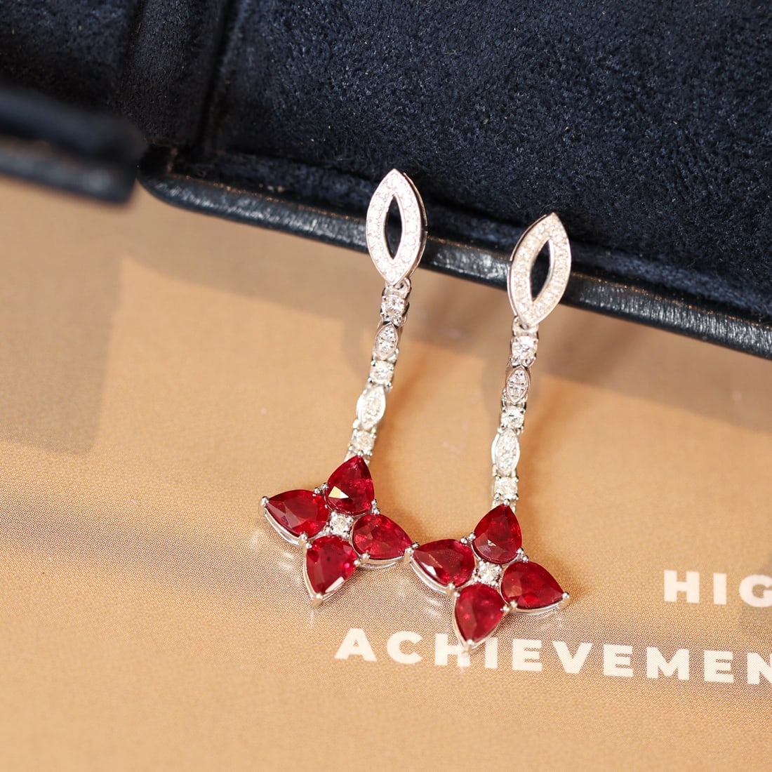 14k Gold 2.45 Ctw Natural Ruby & Diamond Earrings - 3