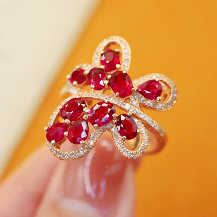 14k Gold 2.35 Ctw Natural Ruby & Diamond Ring - 2