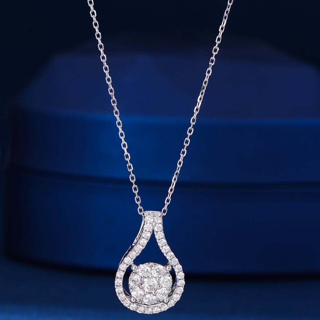 14k Gold 0.50 Ct Natural H Diamond Necklace: Ref:231138144 // gold content:14k gold // main gemstone:diamond // shape:round // carat weight:0. 50ct // clarity grade:vs-si // color:h // treatment:natural // cut grade:g // Condition: NewLow