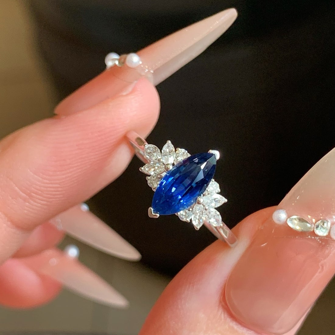 14k Gold 1.61 Ctw Natural Sapphire & Diamond Ring - 7