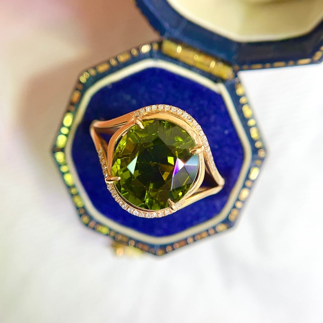 14k Gold 5.20 Ct Natural Tourmaline & Diamond Ring - 2