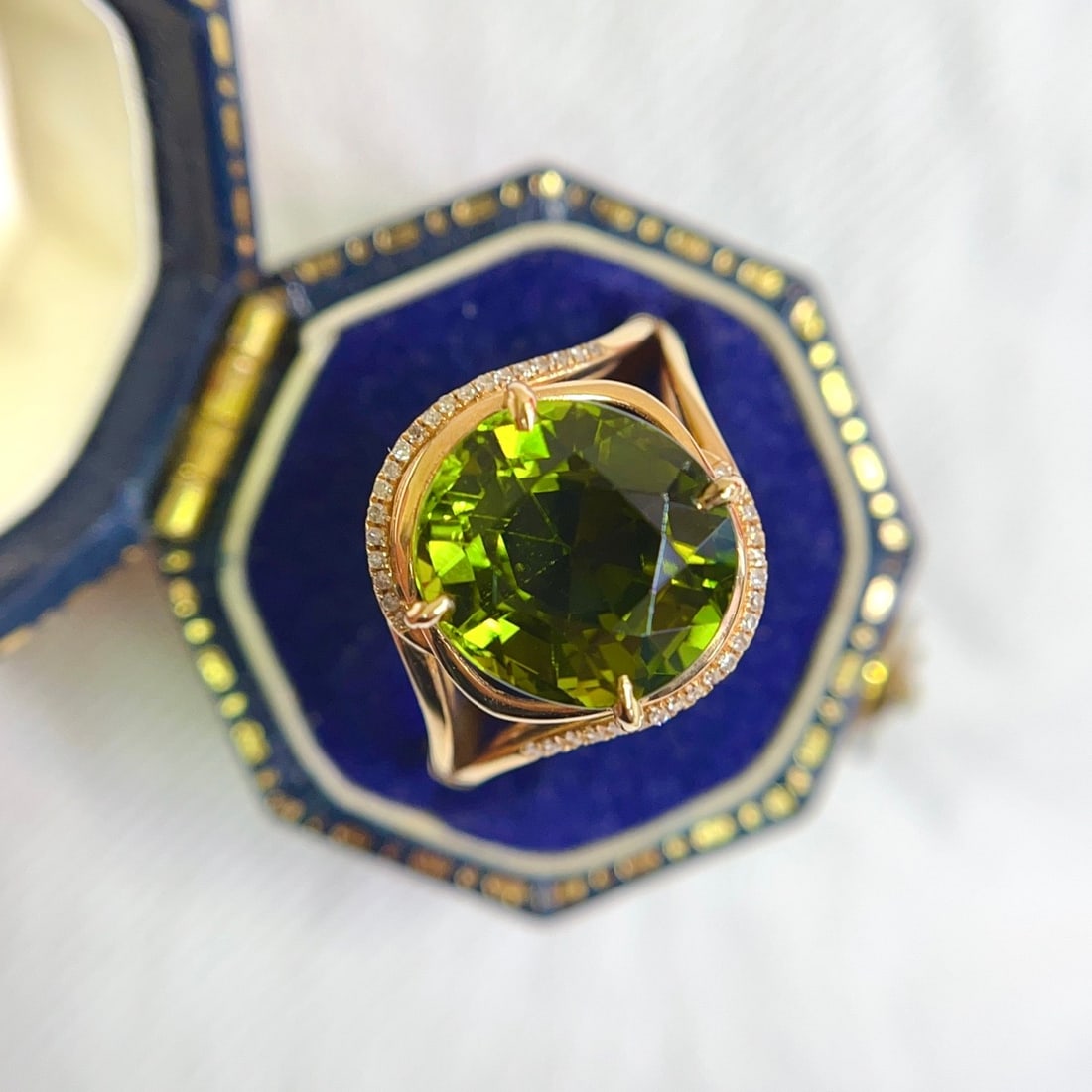 14k Gold 5.20 Ct Natural Tourmaline & Diamond Ring - 4