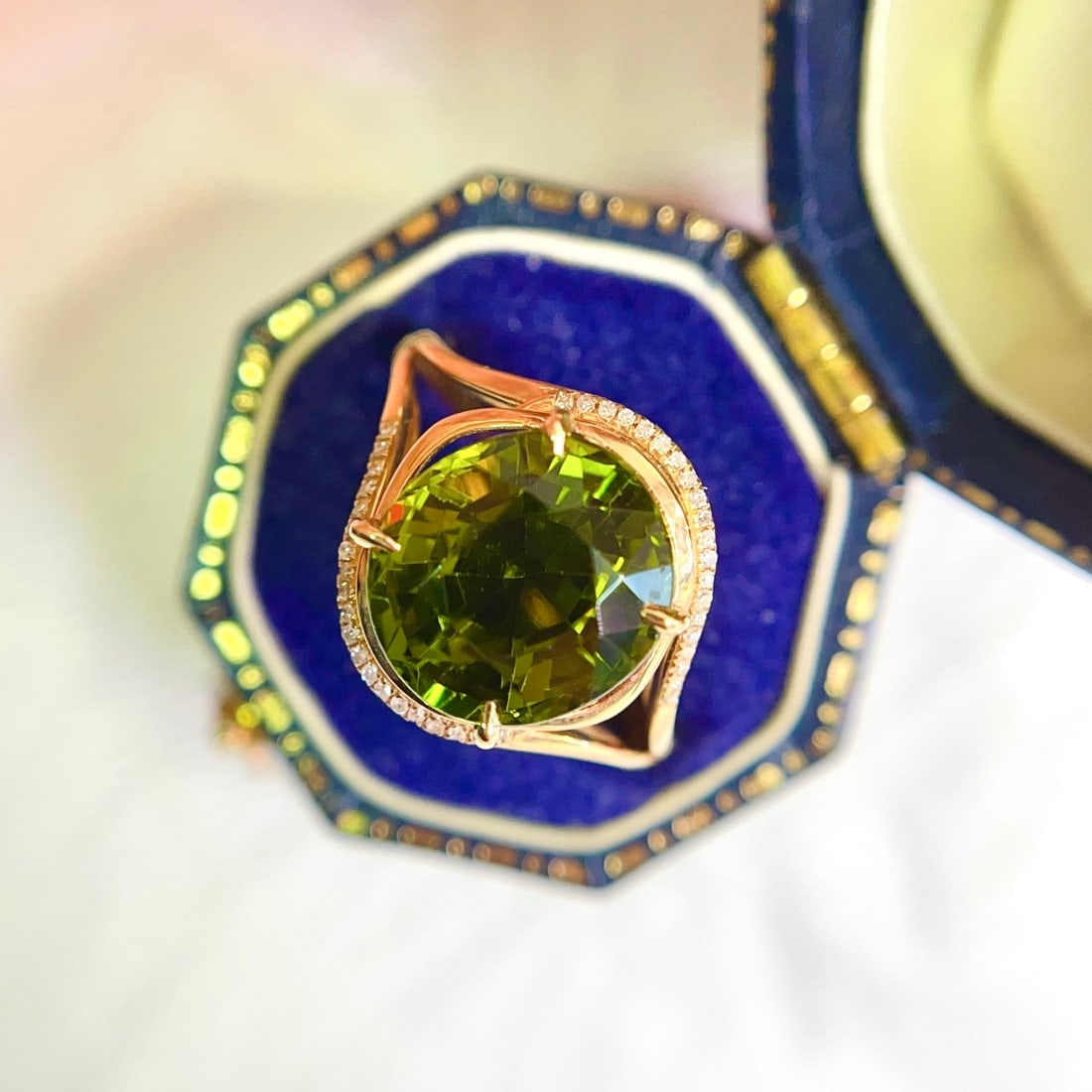 14k Gold 5.20 Ct Natural Tourmaline & Diamond Ring - 5