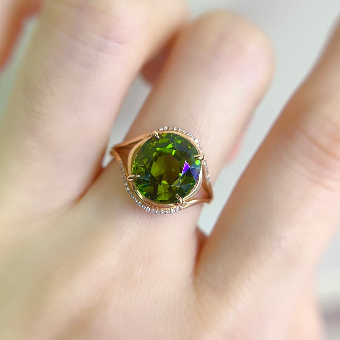 14k Gold 5.20 Ct Natural Tourmaline & Diamond Ring - 6