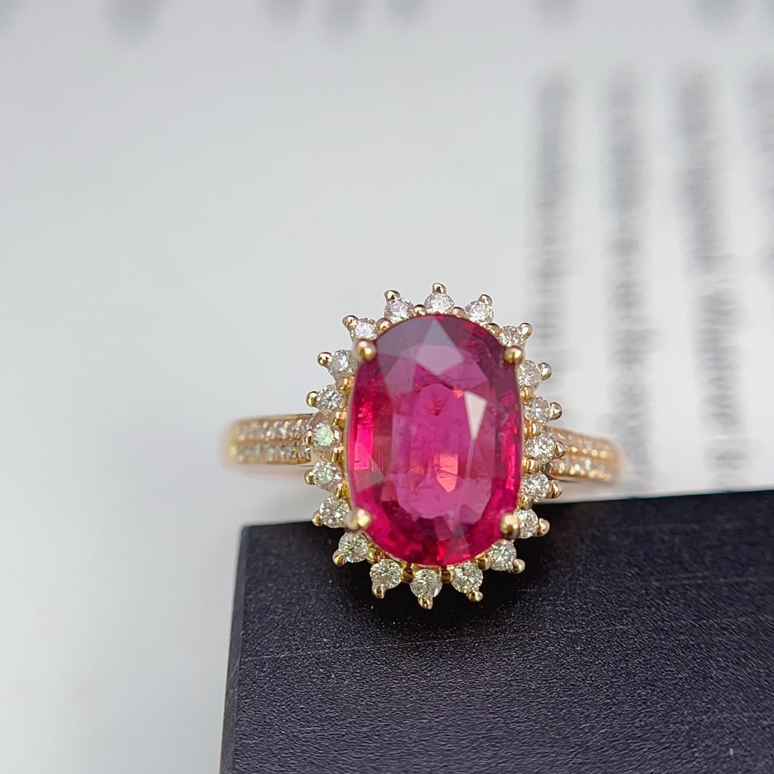 14k Gold 2.35 Ct Natural Tourmaline & Diamond Ring - 2