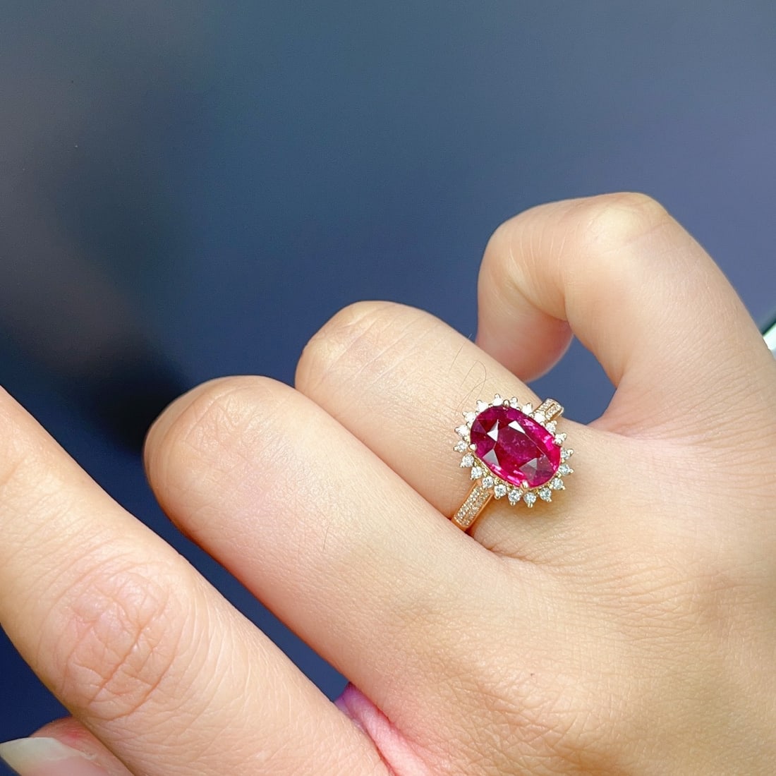 14k Gold 2.35 Ct Natural Tourmaline & Diamond Ring - 6