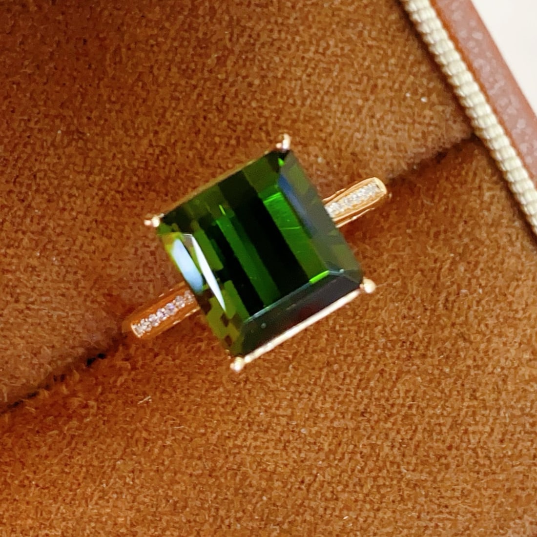 14k Gold 3.99 Ctw Natural Tourmaline & Diamond Ring - 2