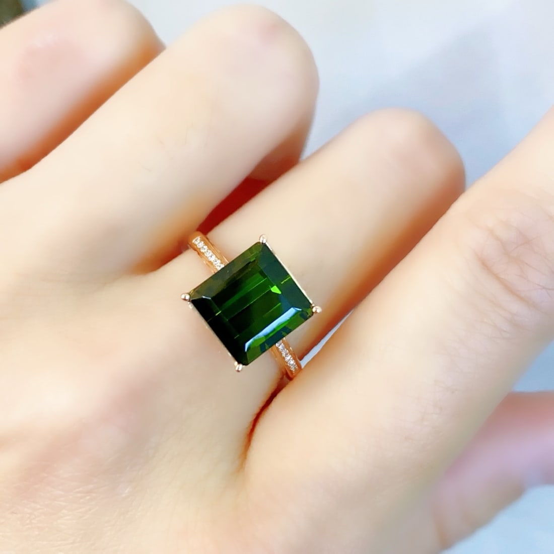 14k Gold 3.99 Ctw Natural Tourmaline & Diamond Ring - 6