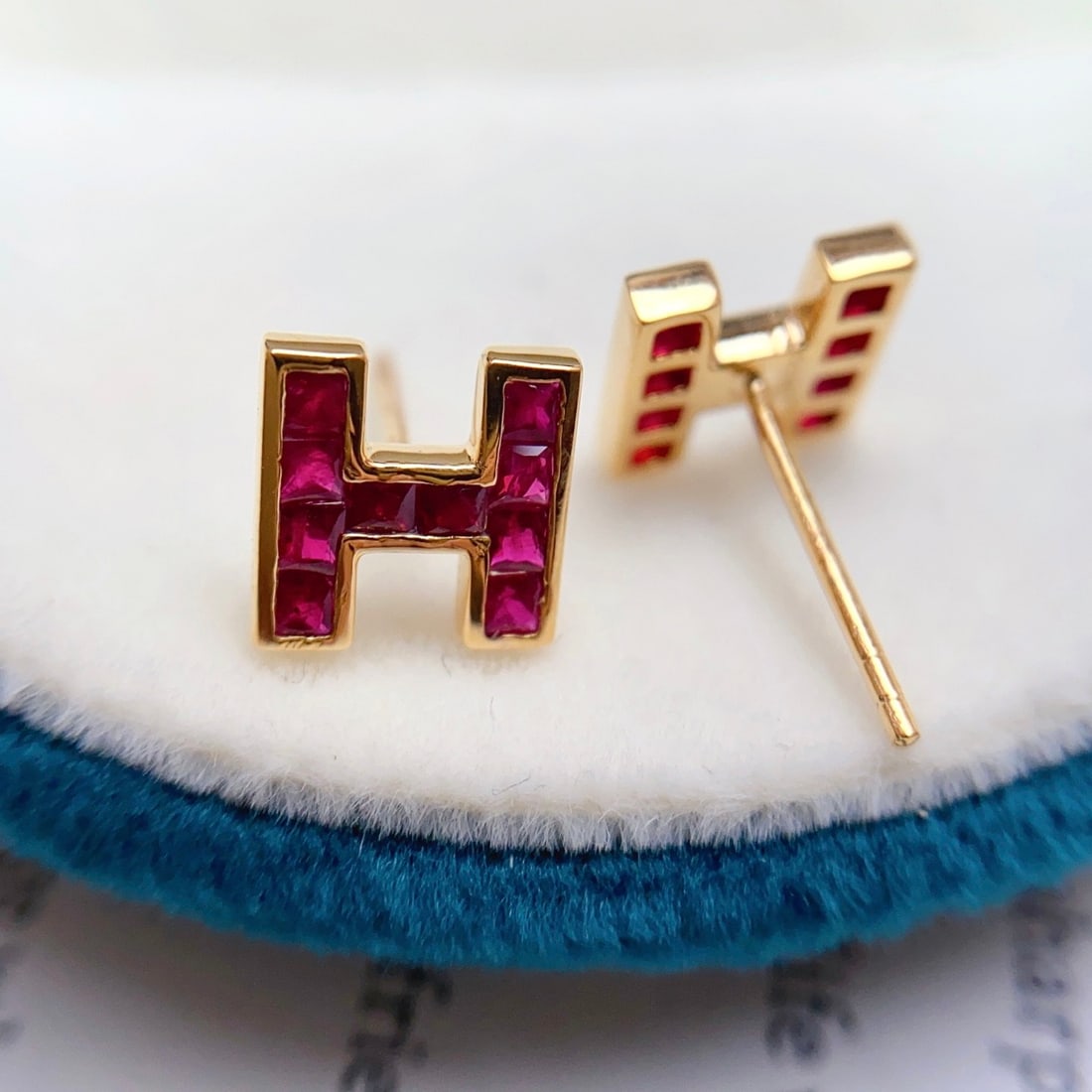 14k Gold 1.10 Ct Natural Ruby Earrings - 3