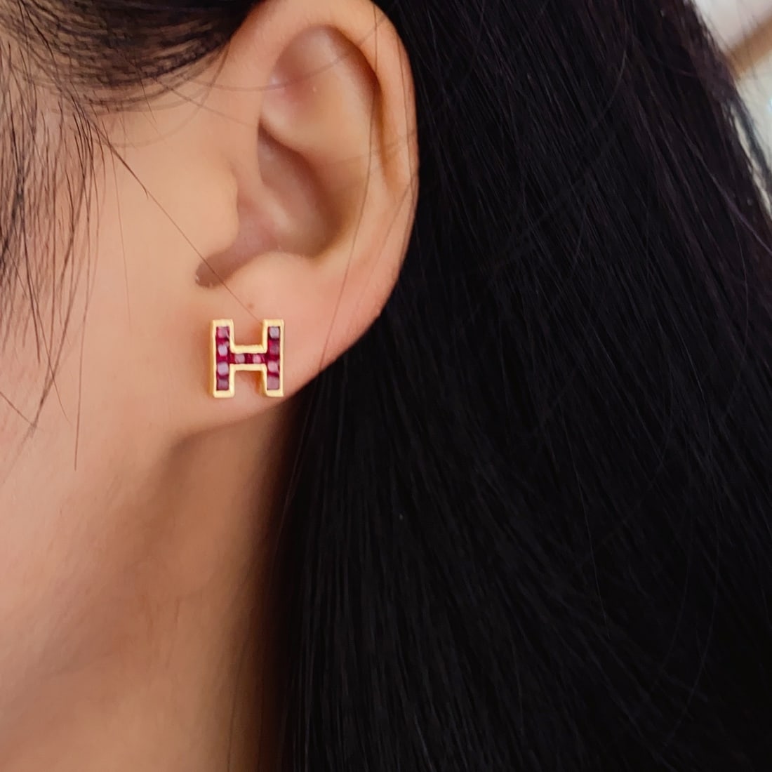 14k Gold 1.10 Ct Natural Ruby Earrings - 5