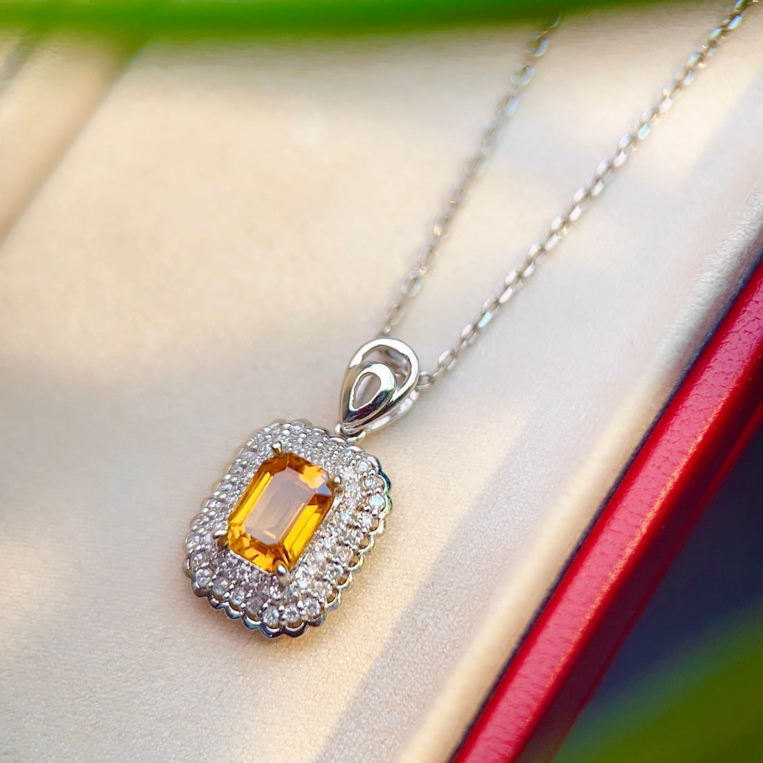 14k Gold 1.25 Ct Natural Sapphire & Diamond Pendant( Without Chain ) - 4