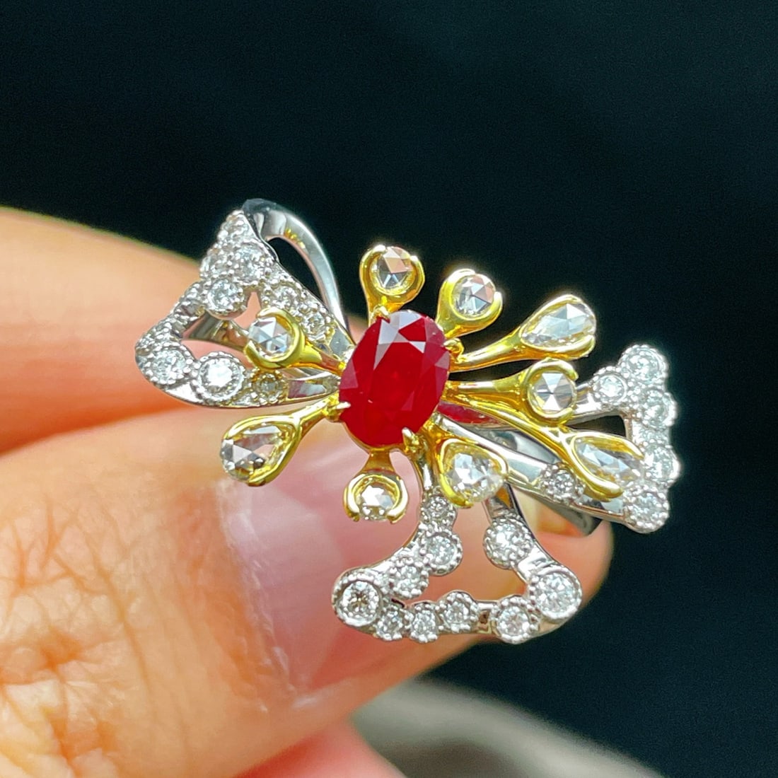 14k Gold 1.64 Ctw Natural Ruby & Diamond Ring - 3