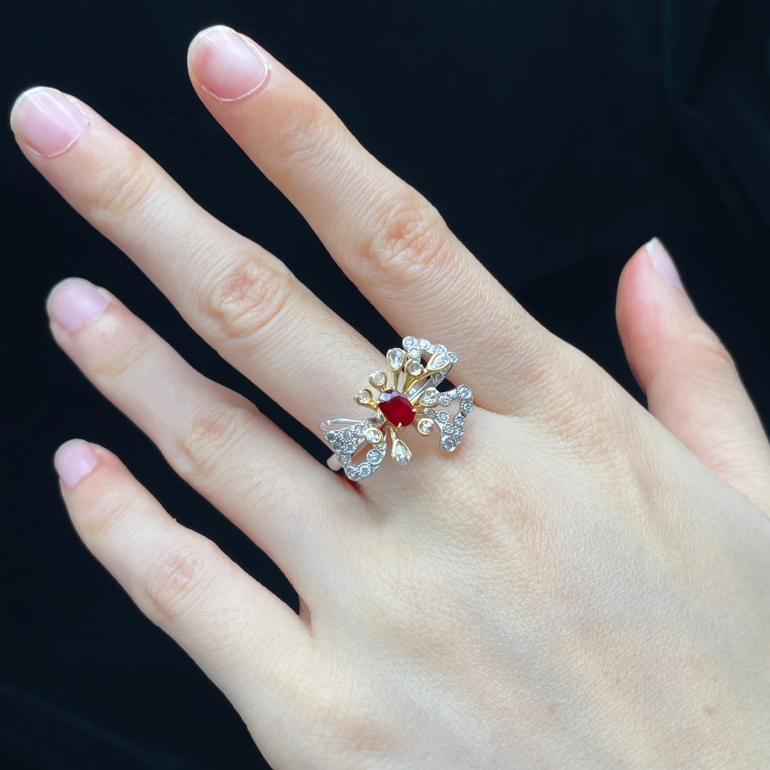 14k Gold 1.64 Ctw Natural Ruby & Diamond Ring - 6