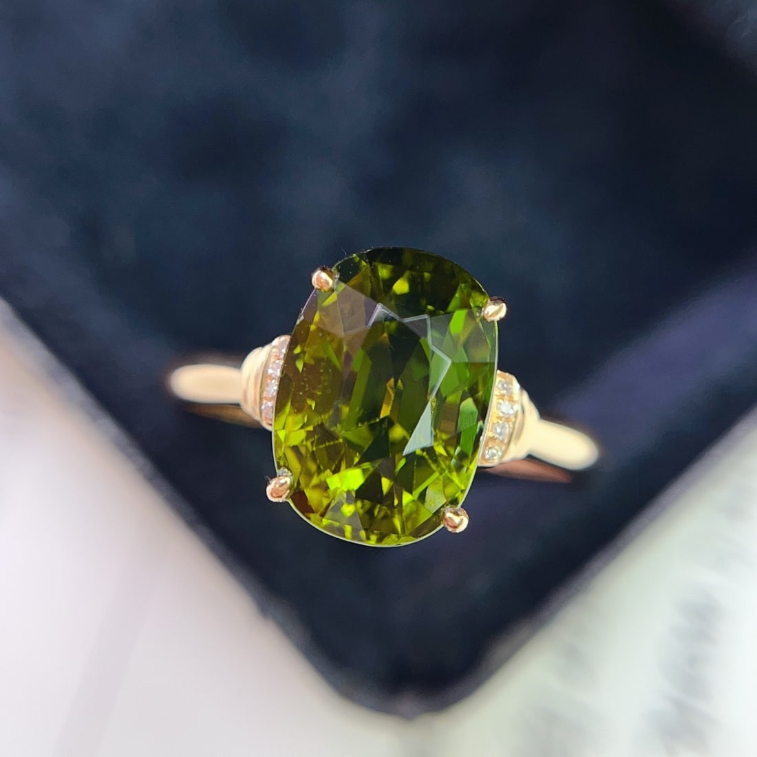 14k Gold 4.35 Ct Natural Tourmaline & Diamond Ring - 3