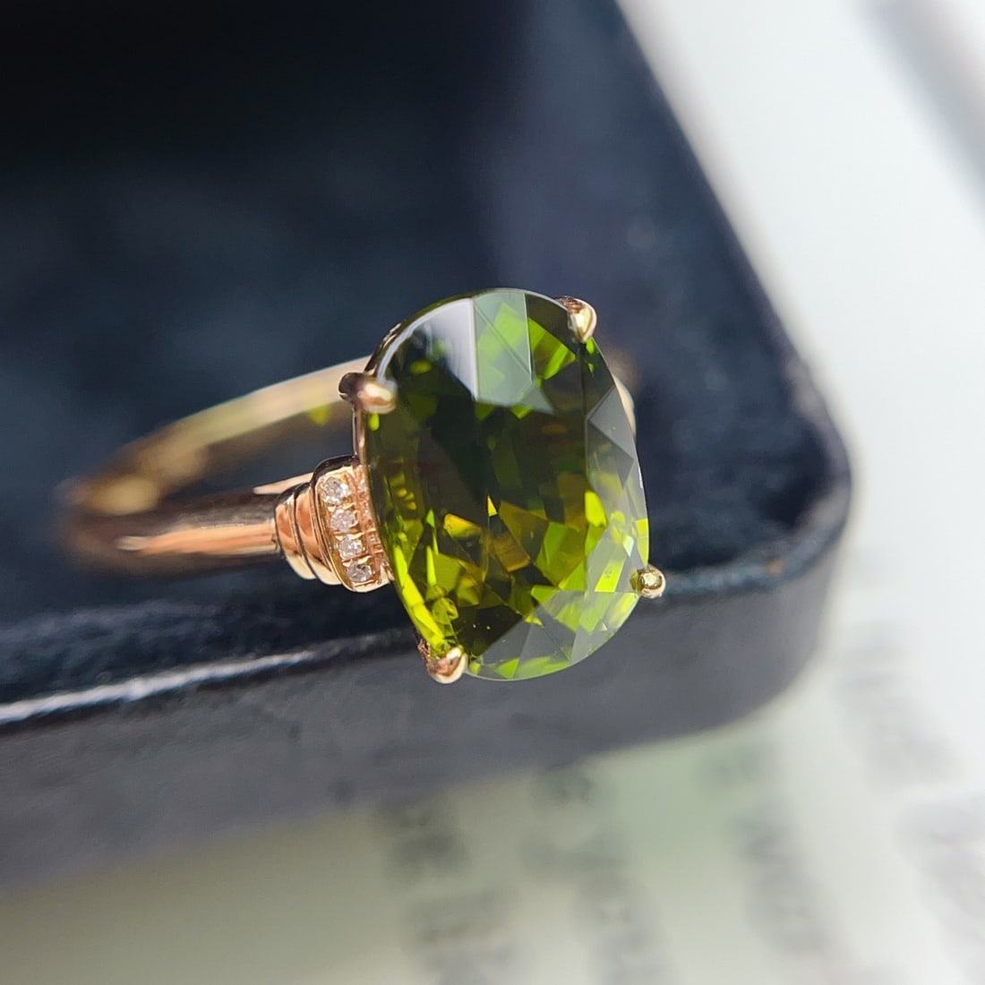 14k Gold 4.35 Ct Natural Tourmaline & Diamond Ring - 5