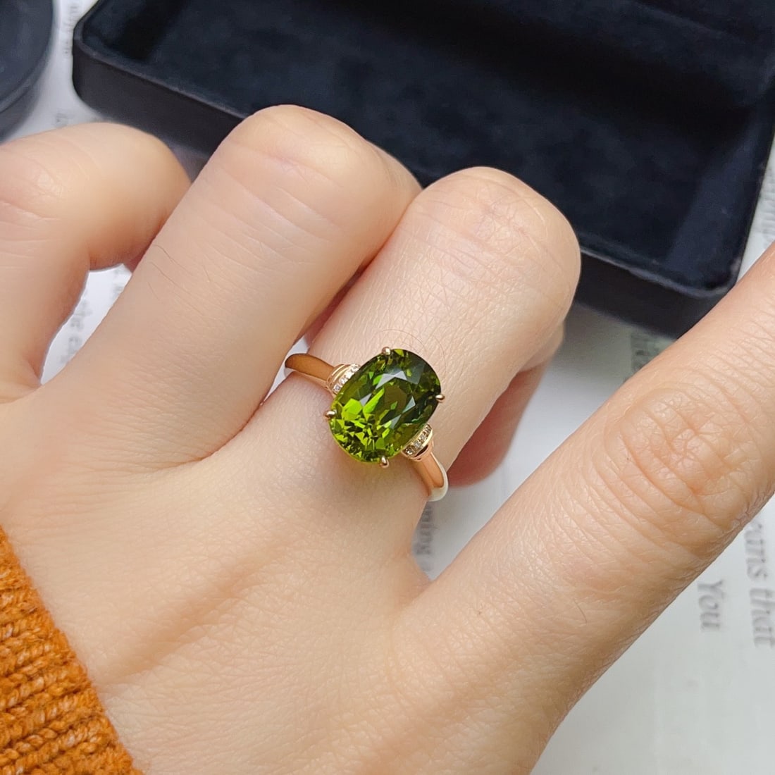 14k Gold 4.35 Ct Natural Tourmaline & Diamond Ring - 6