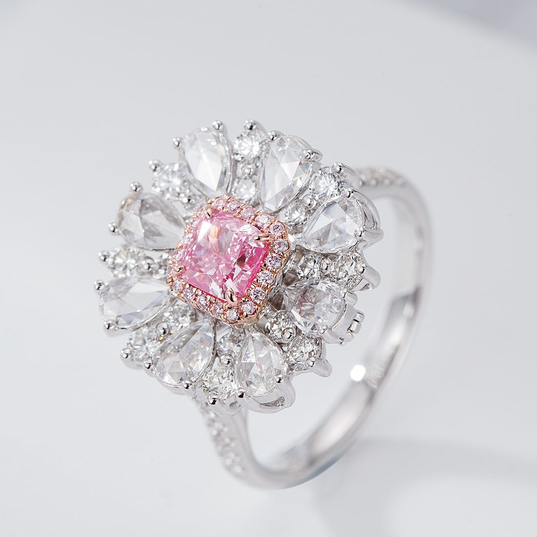 Gia Certified 14k Gold 1.97 Ctw Natural Pink Diamond & Diamond Ring/pendant( Without Chain ) - 2