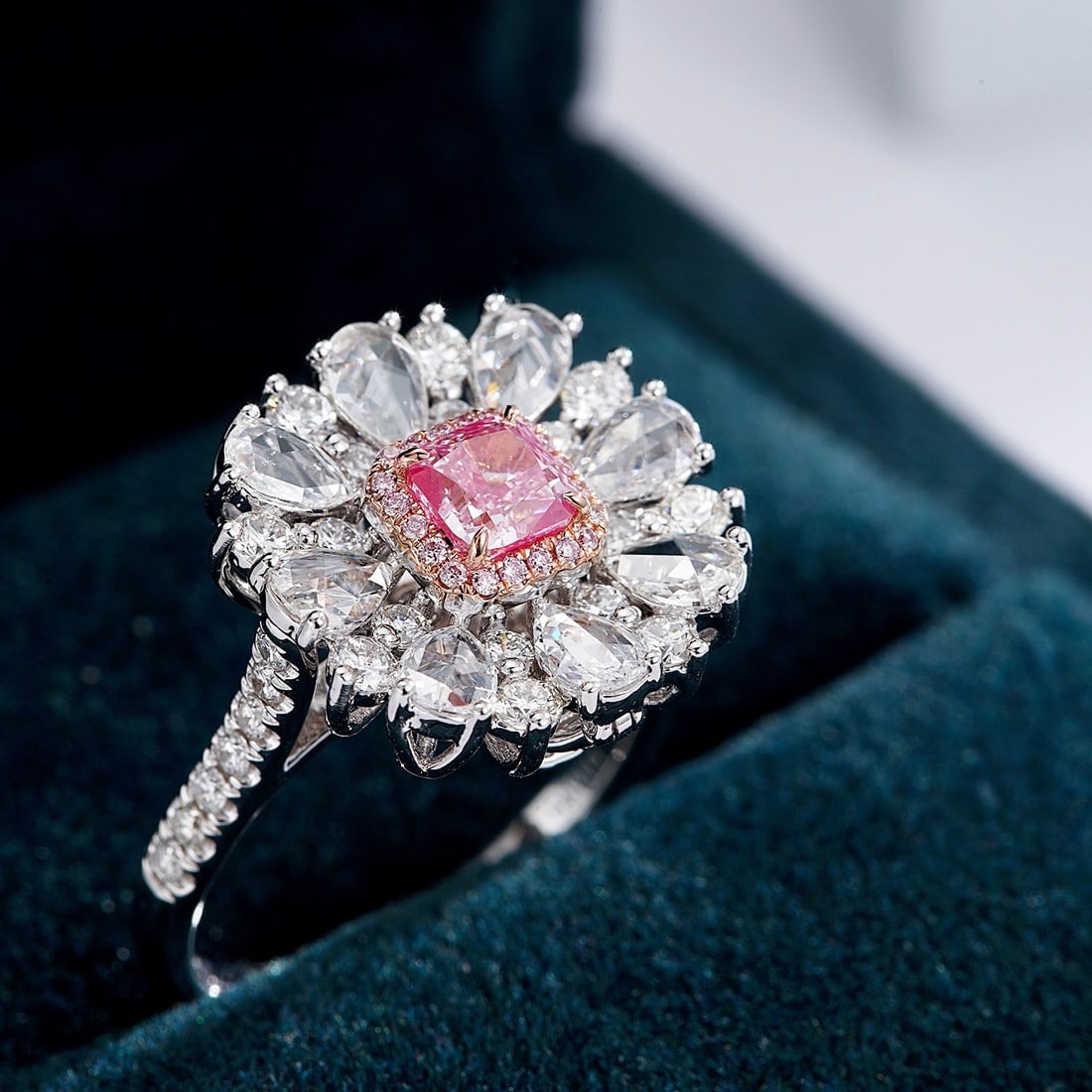 Gia Certified 14k Gold 1.97 Ctw Natural Pink Diamond & Diamond Ring/pendant( Without Chain ) - 4