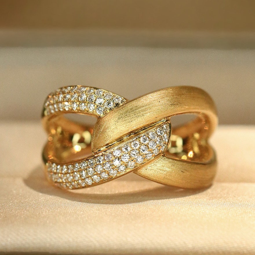 14k Gold 0.35 Ct Natural H Diamond Ring - 2