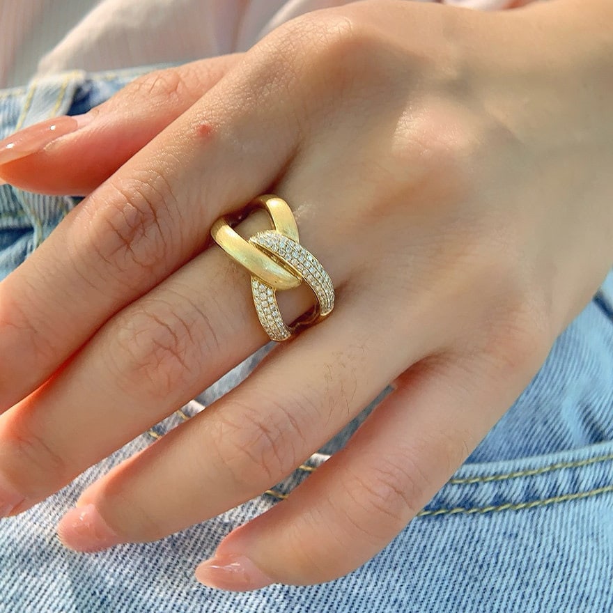 14k Gold 0.35 Ct Natural H Diamond Ring - 5