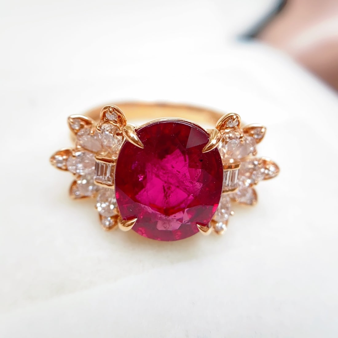 14k Gold 4.70 Ct Natural Tourmaline & Diamond Ring (1 of 6)