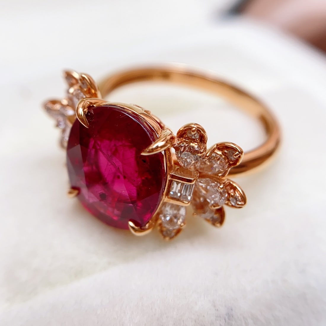 14k Gold 4.70 Ct Natural Tourmaline & Diamond Ring - 2