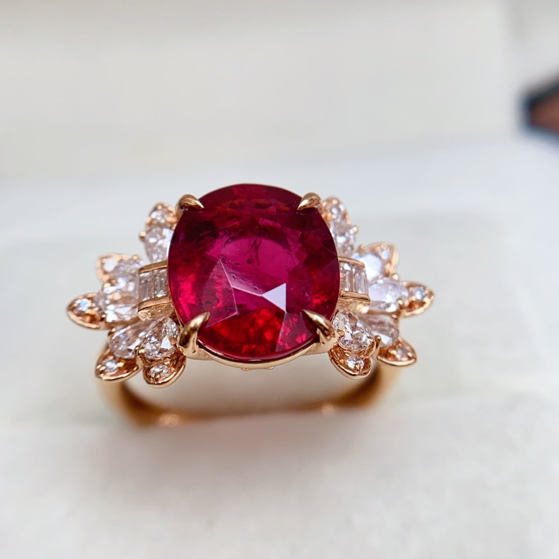 14k Gold 4.70 Ct Natural Tourmaline & Diamond Ring - 4