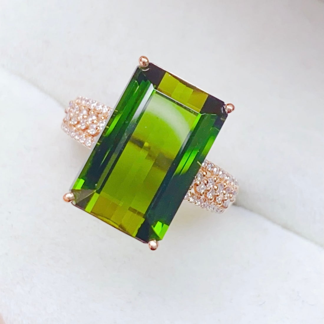 14k Gold 7.71 Ctw Natural Tourmaline & Diamond Ring (1 of 9)