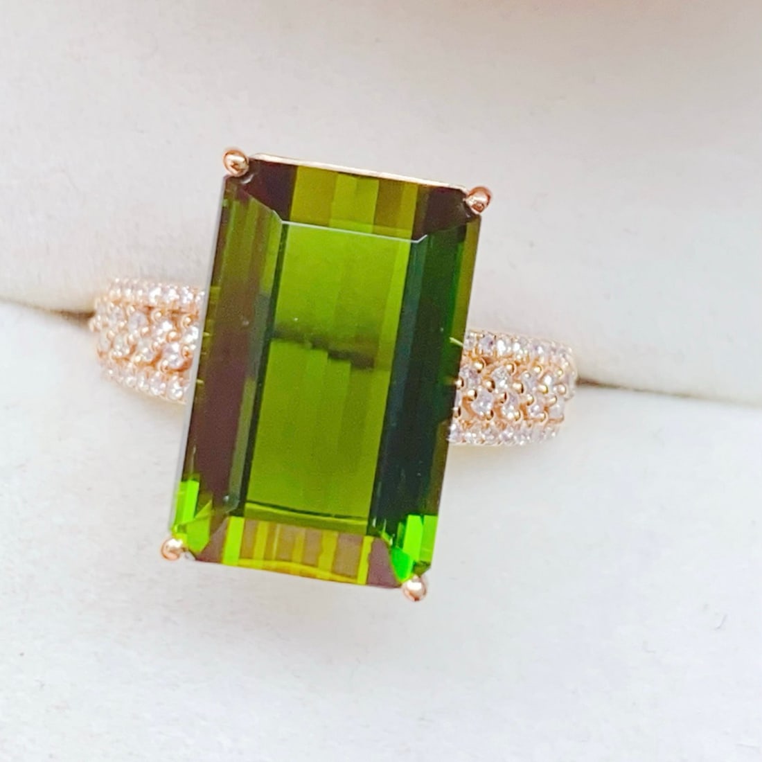 14k Gold 7.71 Ctw Natural Tourmaline & Diamond Ring - 5
