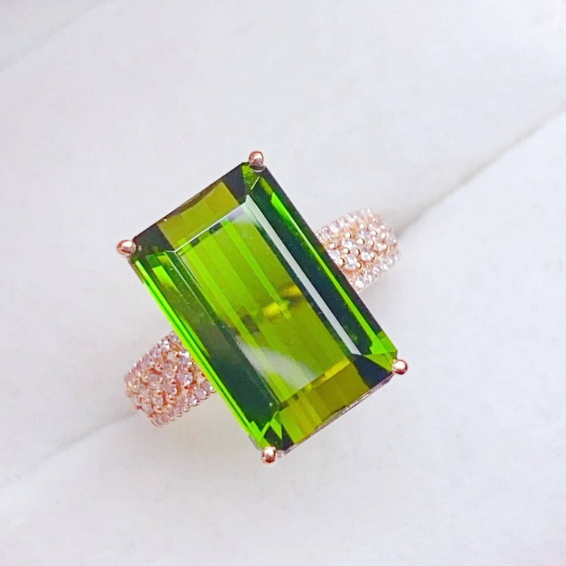 14k Gold 7.71 Ctw Natural Tourmaline & Diamond Ring - 9