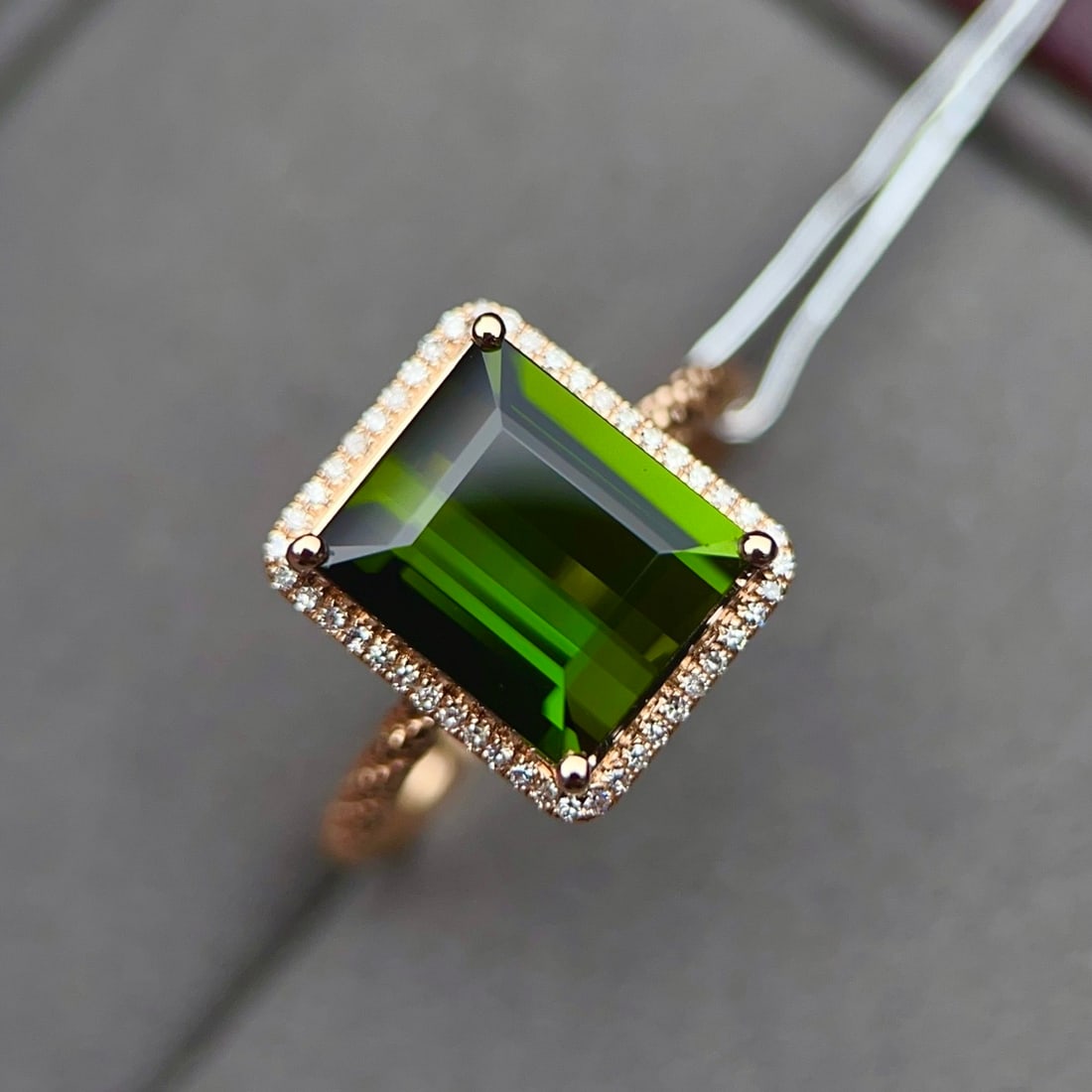 14k Gold 4.09 Ctw Natural Tourmaline & Diamond Ring - 3