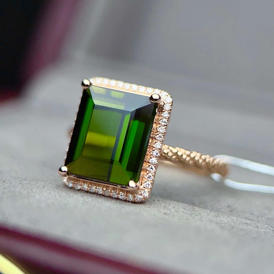 14k Gold 4.09 Ctw Natural Tourmaline & Diamond Ring - 5